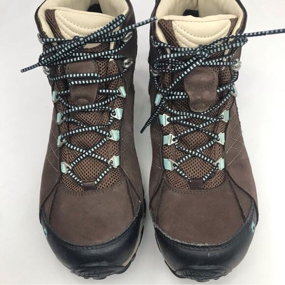 Oboz SAPPHIRE Mid B-Dry Brown Leather Lace Up Hiking Ankle Boots - Picture 10 of 16